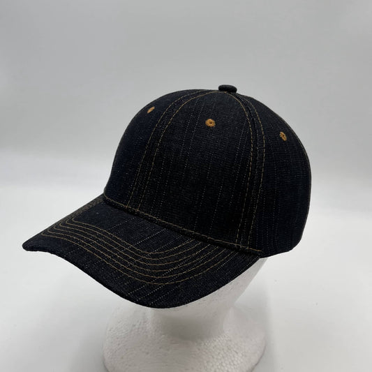 Plain Velcro Dark Denim with Khaki Eyelets 12 pack PCV01-D1 Cap Hat