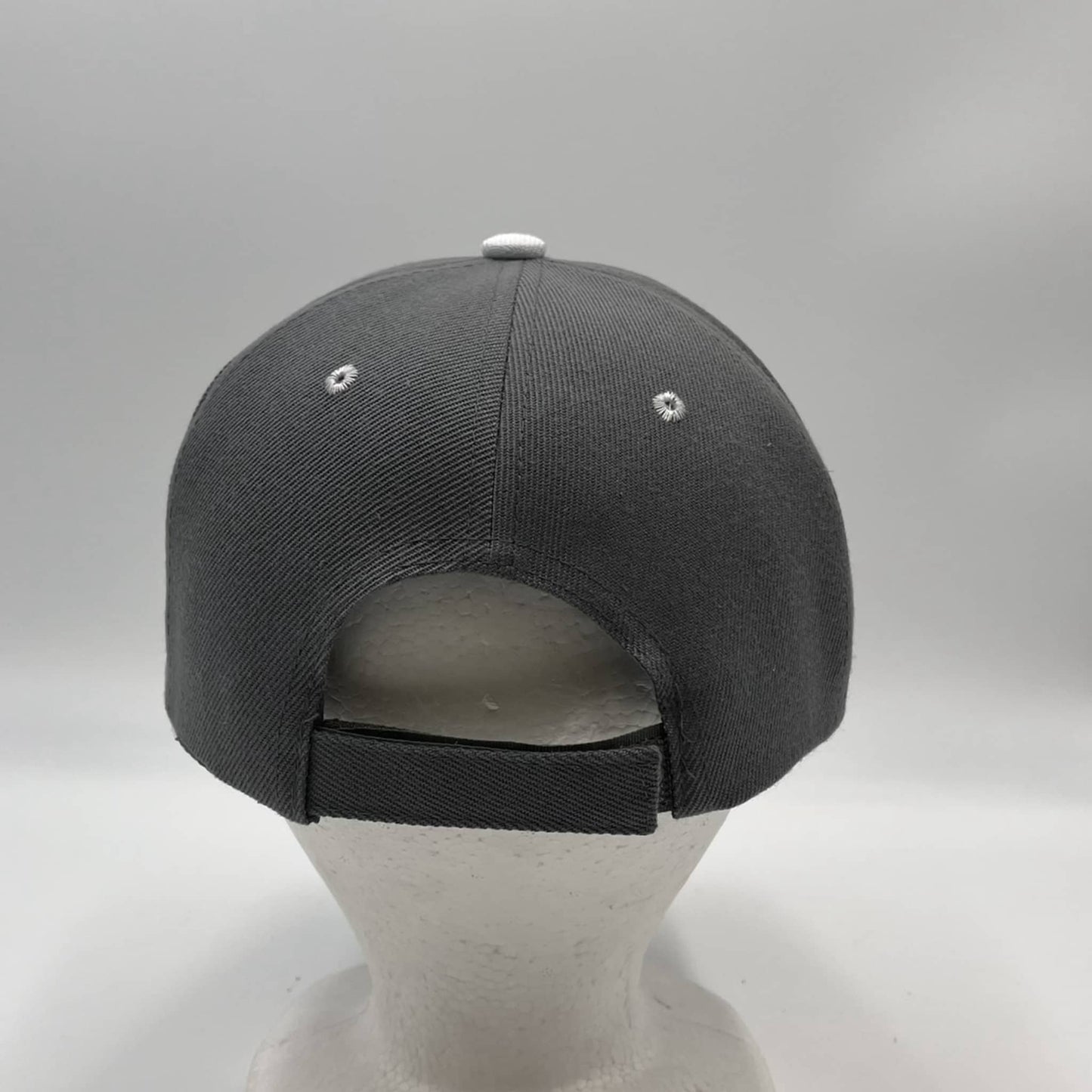 Plain Sandwich Velcro Dark Gray and White Eyelets 12 pack PCV0305 Cap Hat