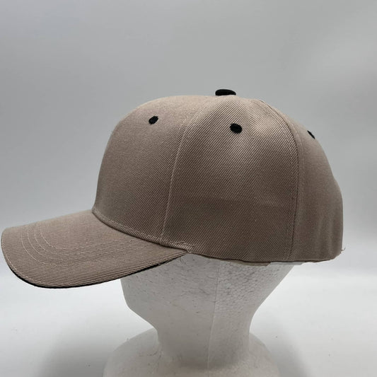 Plain Sandwich Velcro Tan and Black Eyelets 12 pack PCV0304 Cap Hat