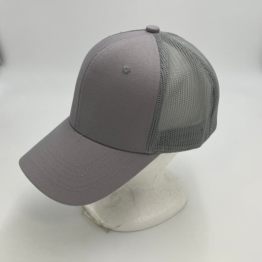 Plain Mesh Velcro Light Gray and Light Gray Mesh 12 pack CTM1116 Cap Hat