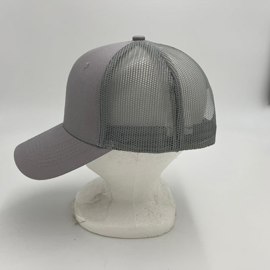 Plain Mesh Velcro Light Gray and Light Gray Mesh 12 pack CTM1116 Cap Hat