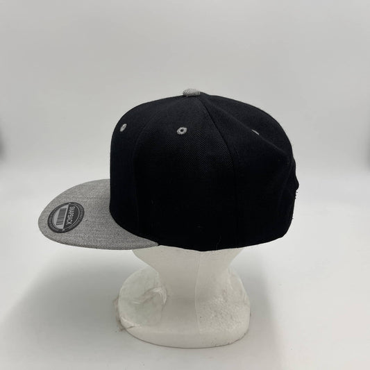 Plain Poly Snapback Black and Textured Gray Lid 12 pack PFS02T06 Cap Hat