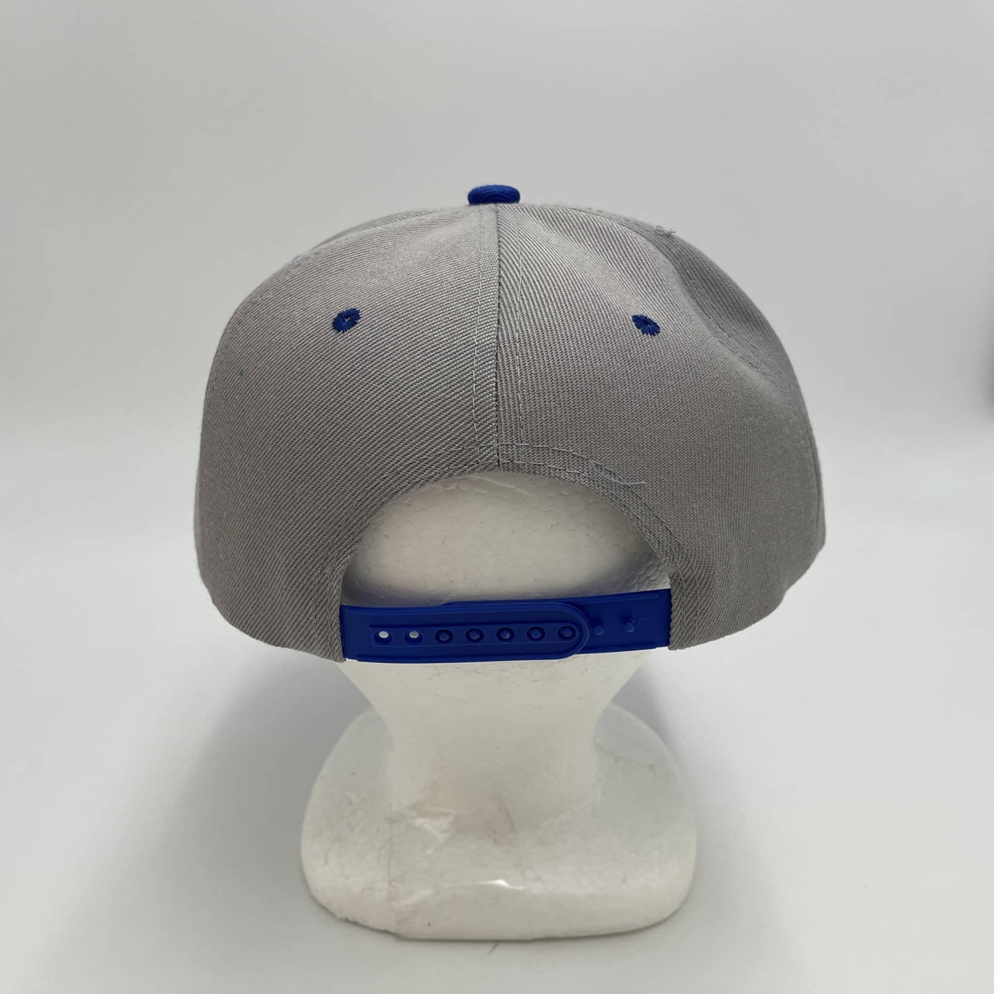 Plain Poly Snapback Gray and Blue Eyelets/Bill 12 pack PFS0547 Cap Hat