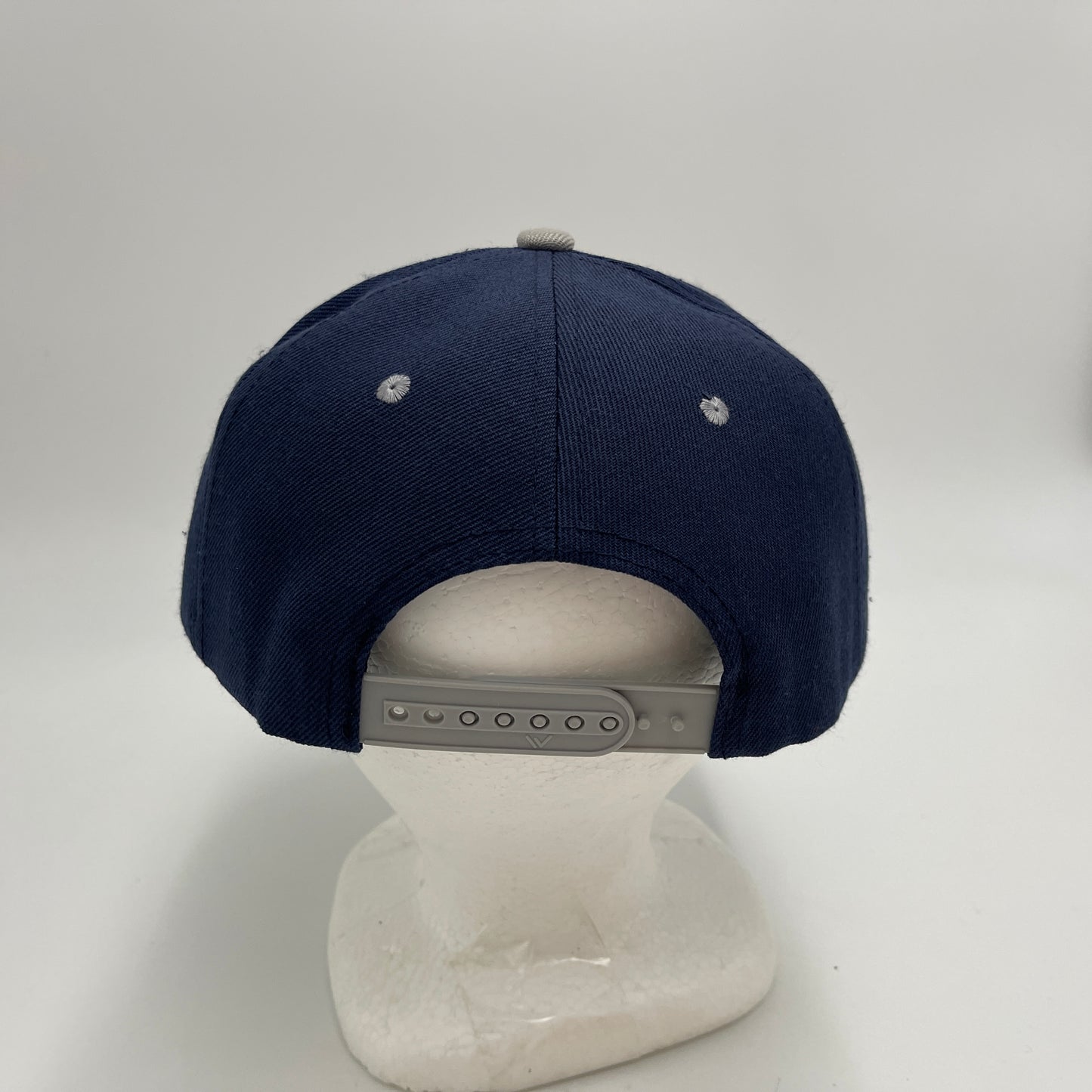 Plain Poly Snapback Navy Blue and Light Gray Lid 12 pack PFS02T07 Cap Hat