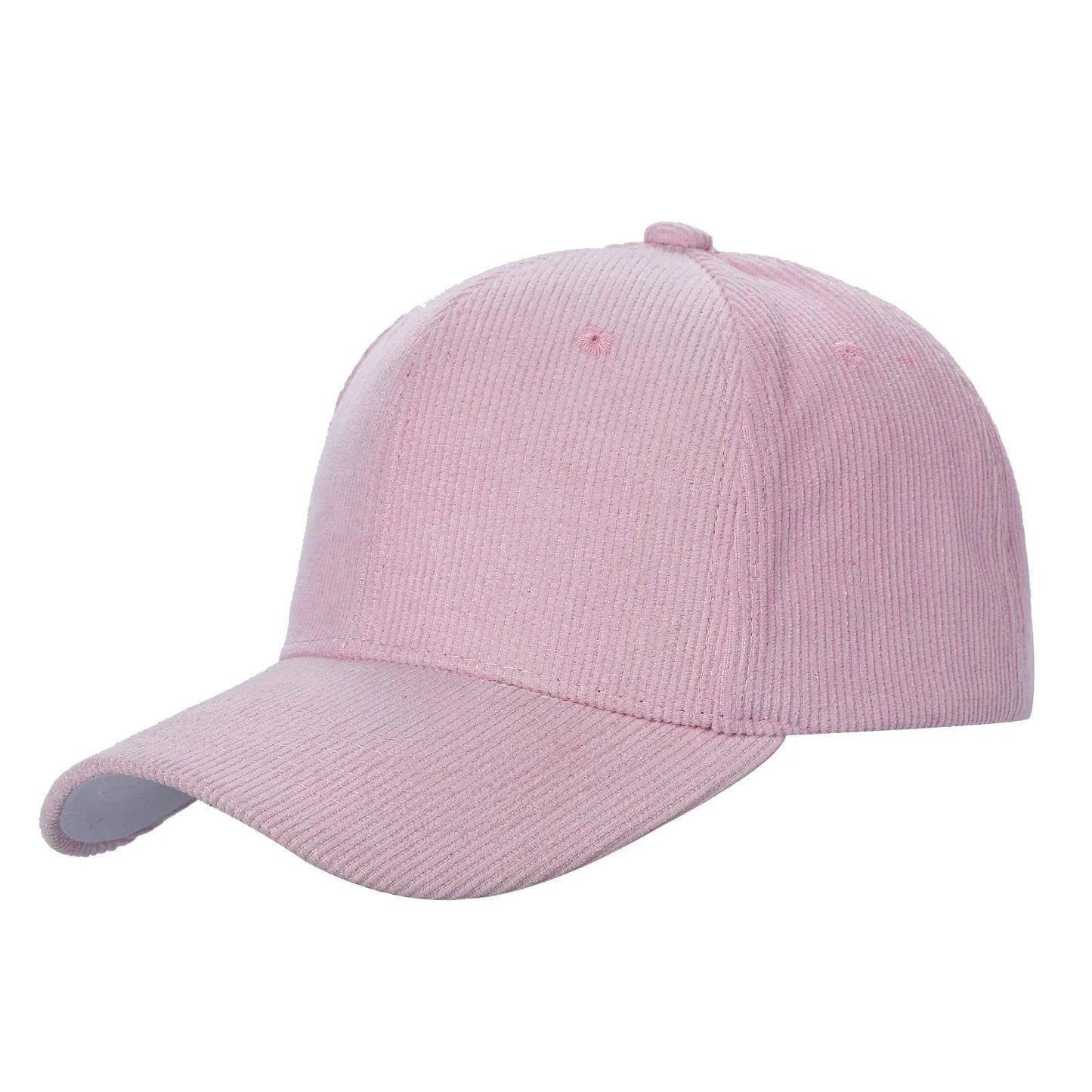 6 Panel Corduroy Solid Buckle Hat