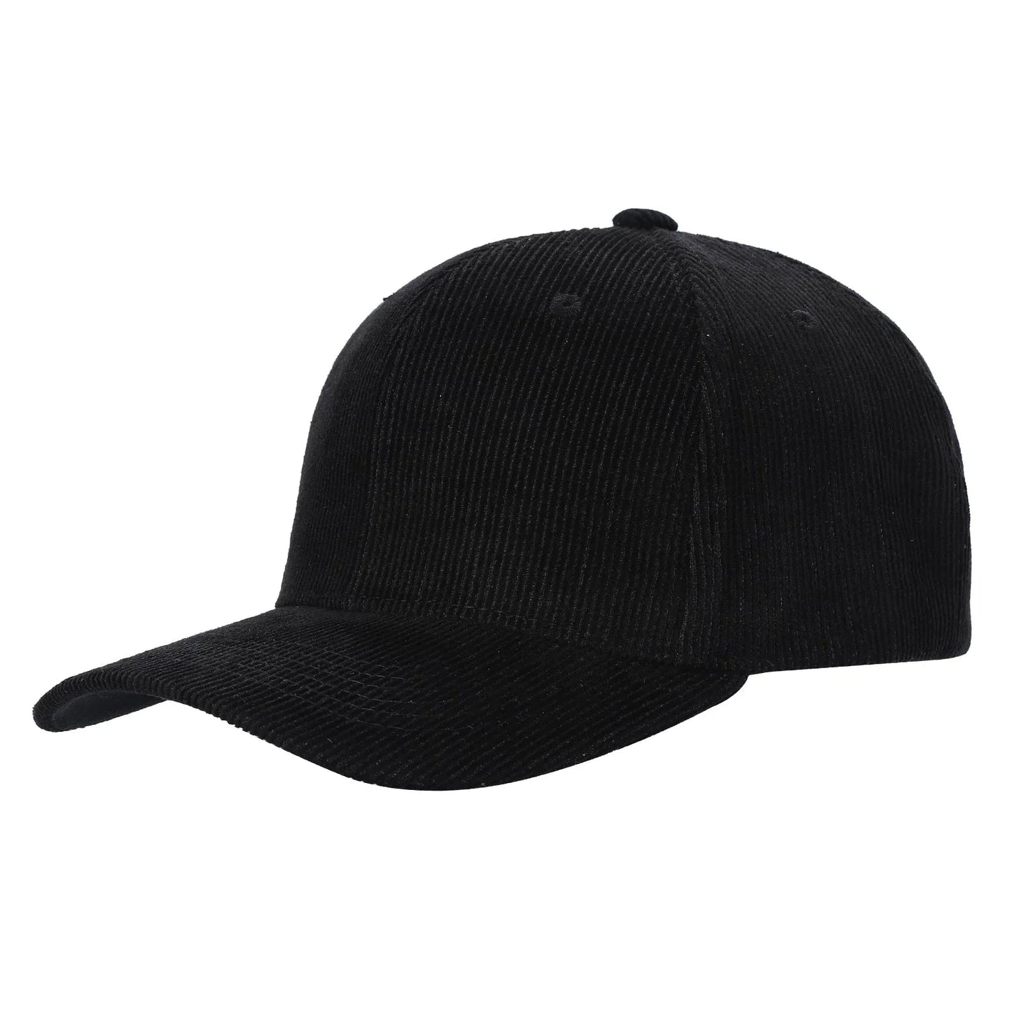 6 Panel Corduroy Solid Buckle Hat