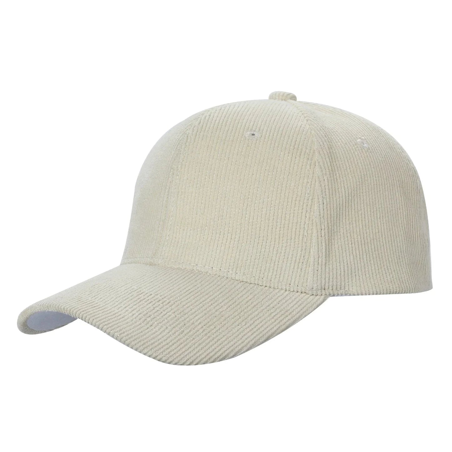 6 Panel Corduroy Solid Buckle Hat