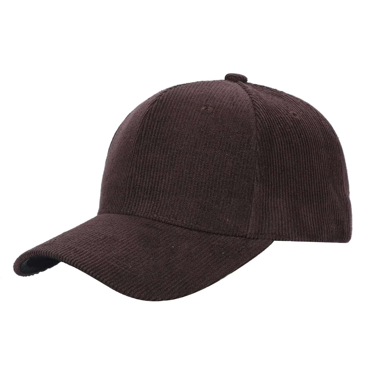 6 Panel Corduroy Solid Buckle Hat
