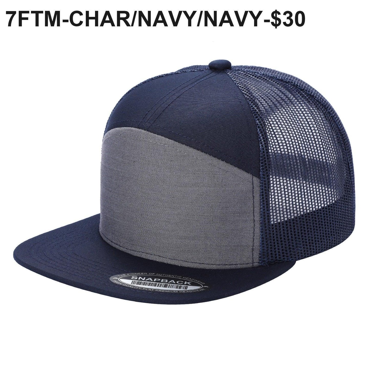 7FTM - 7 Panel Flat Bill Trucker Cap