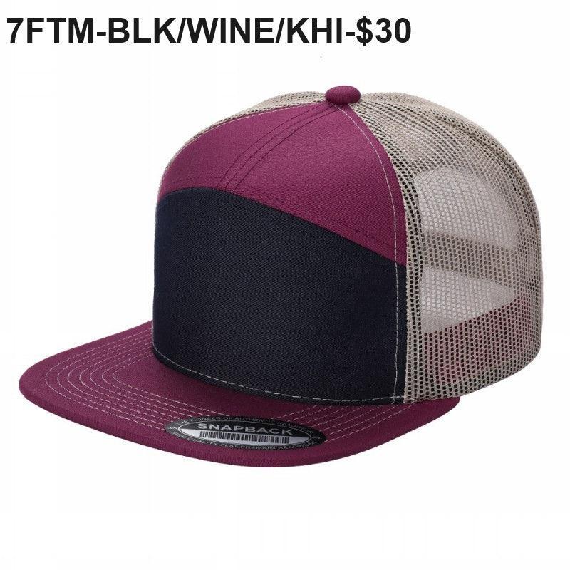 7FTM - 7 Panel Flat Bill Trucker Cap
