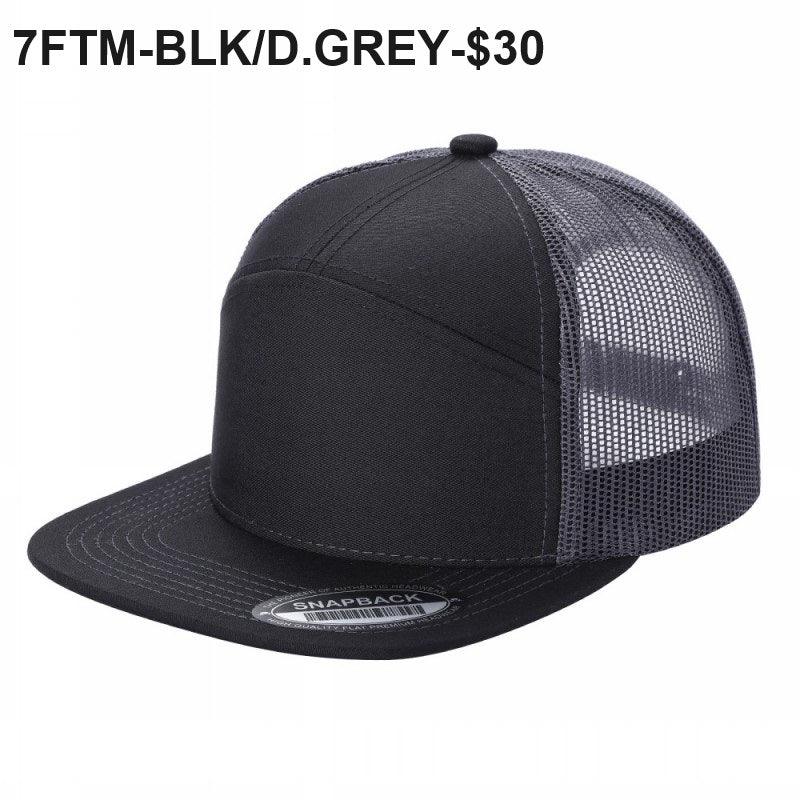 7FTM - 7 Panel Flat Bill Trucker Cap