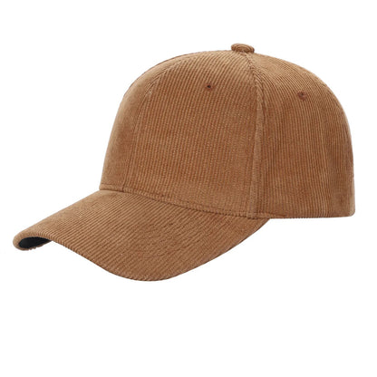 6 Panel Corduroy Solid Buckle Hat