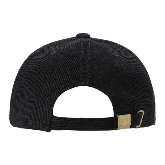 6 Panel Corduroy Solid Buckle Hat
