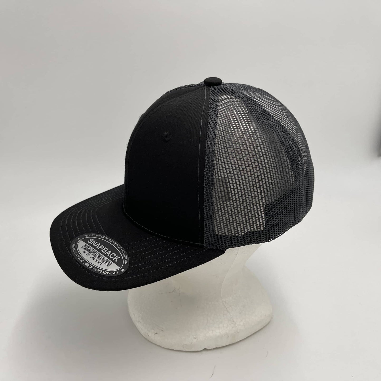 Plain Flat 6P Mesh Trucker Black and Navy Blue Mesh 12 pack CF6M1831 Cap Hat