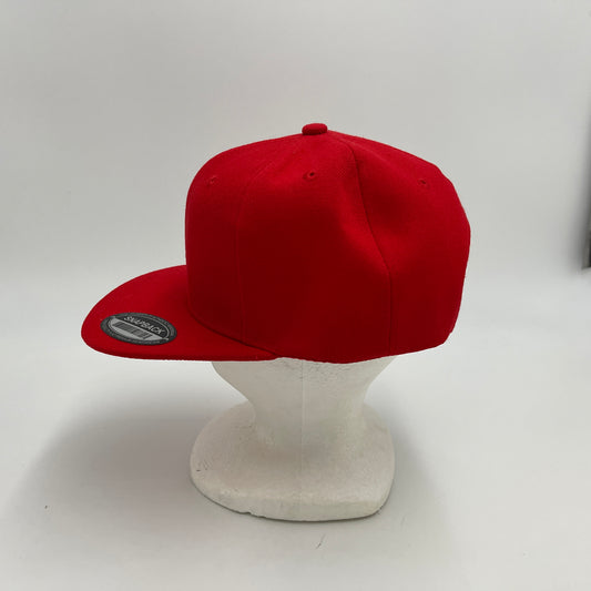 Plain Poly Snapback Red 12 pack PFS0512 Cap Hat