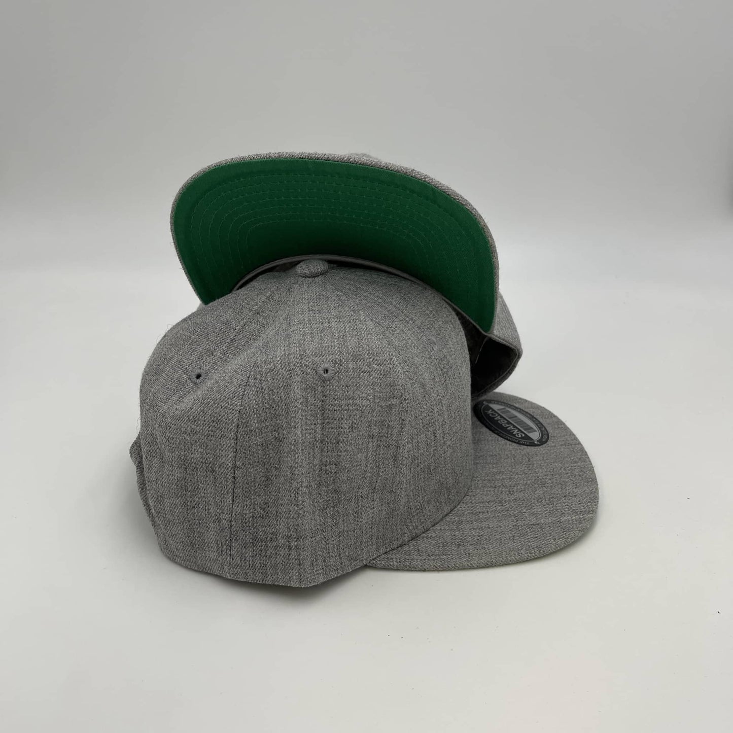 Alpha Omega Cap Plain UG Sandwich Velcro Textured Light Gray-Under Green Bill 12 pack PCVG306 Cap Hat