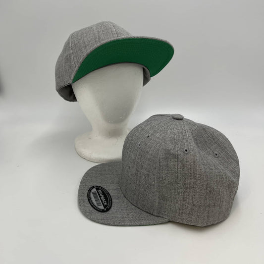 Alpha Omega Cap Plain UG Sandwich Velcro Textured Light Gray-Under Green Bill 12 pack PCVG306 Cap Hat