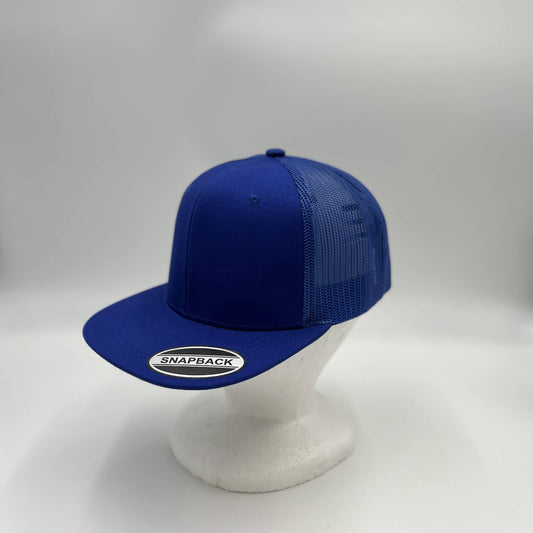 Plain Flat 6P Mesh Trucker Blue and Blue Mesh 12-pck CF6M1871 Cap Hat