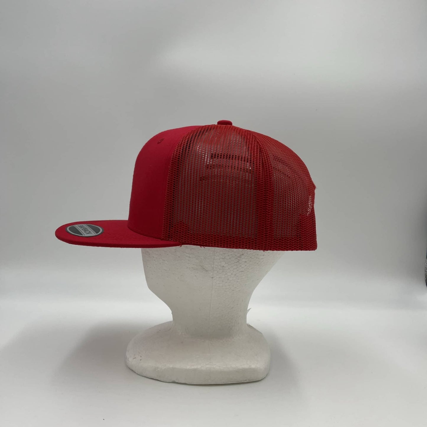 Plain Flat 6P Mesh Trucker Red and Red Mesh 12-pck CF6M1870 Cap Hat