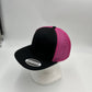 Plain Flat 6P Mesh Trucker Black and Fusia Mesh 12-pck CF6M1868 Cap Hat