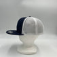 Plain Flat 6P Mesh Trucker Navy Blue and White Mesh 12-pck CF6M1853 Cap Hat