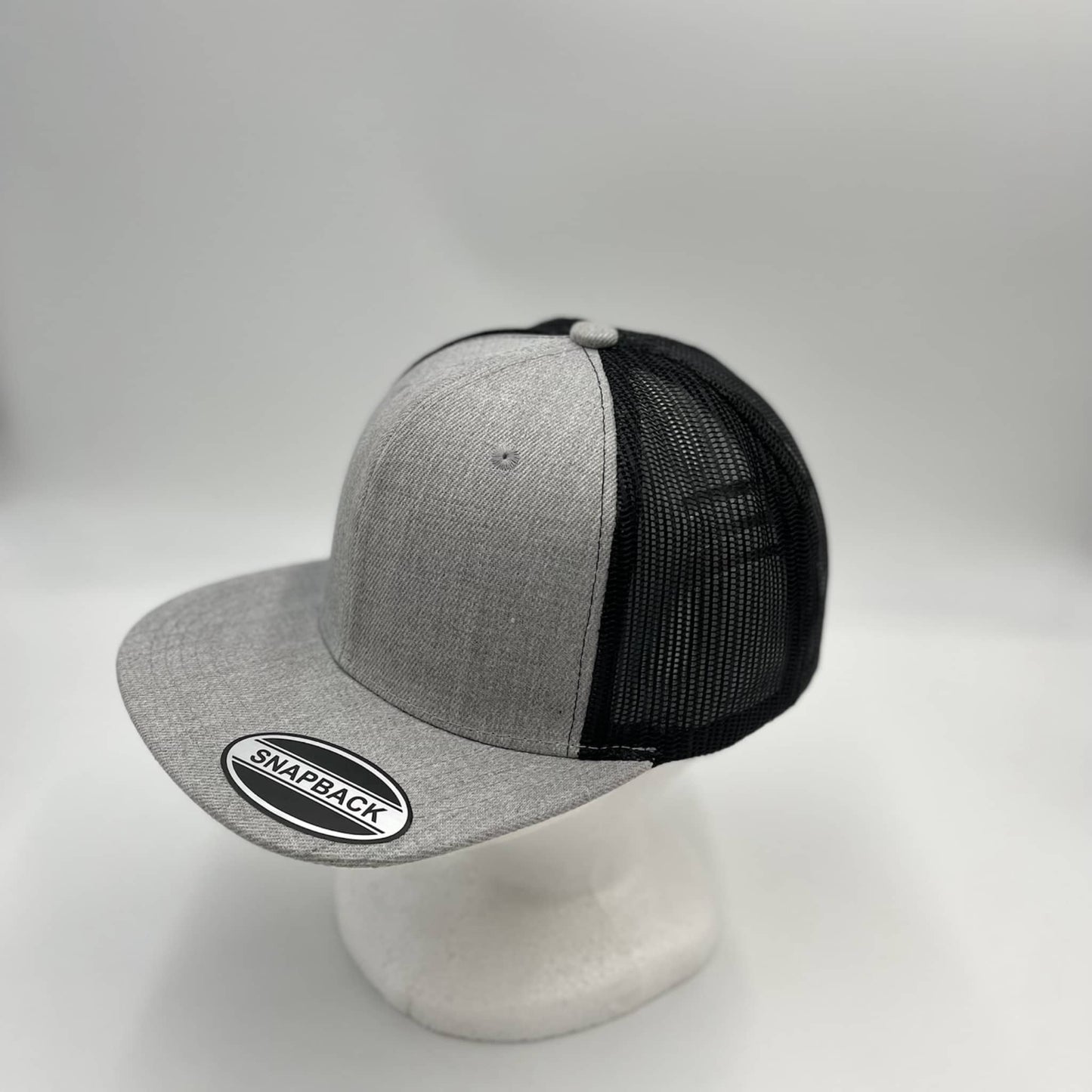 Plain Flat 6P Mesh Trucker Texture light gray and Black Mesh 12 pack CF6M1833 Cap Hat