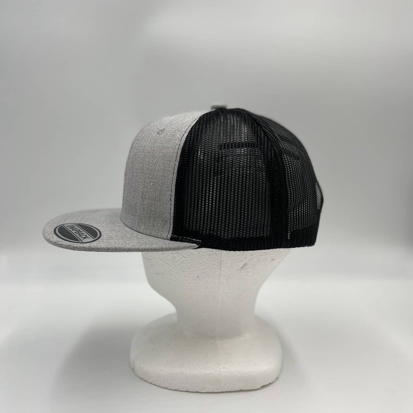 Alpha Omega Cap Plain Flat 6P Mesh Trucker Texture light gray and Black Mesh 12 pack CF6M1833 Cap Hat