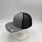 Plain Flat 6P Mesh Trucker Textured Gray and Black Mesh 12-pck CF6M1861 Cap Hat
