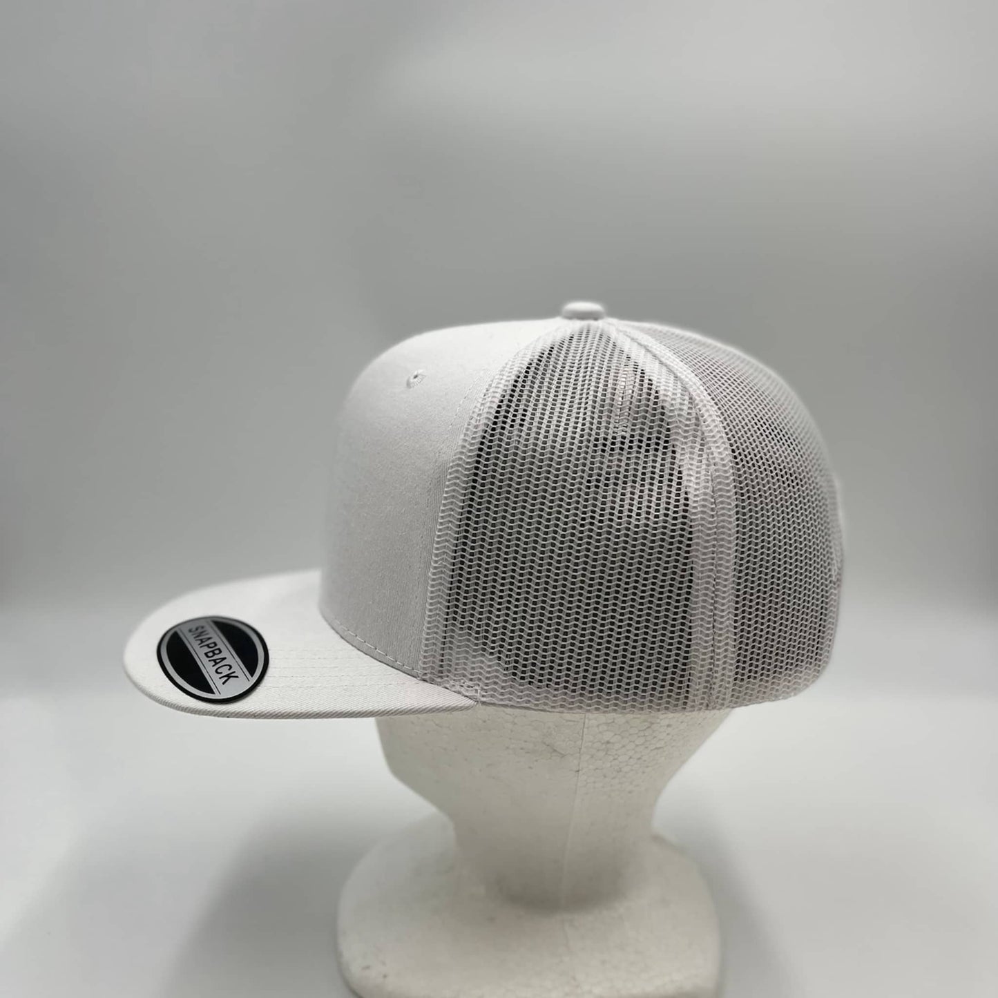 Plain Flat 6P Mesh Trucker White and White Mesh 12-pck CF6M1860 Cap Hat