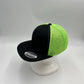 Plain Flat 6P Mesh Trucker Black and Neon Green Mesh 12-pck CF6M1857 Cap Hat