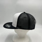 Plain Flat 6P Mesh Trucker White Face and Black Lid and Black Mesh 12-pck CF6M2T2 Cap Hat