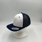 Plain Flat 6P Mesh Trucker White Face and Navy Blue Lid and Navy Blue Mesh 12-pck CF6M2T1 Cap Hat