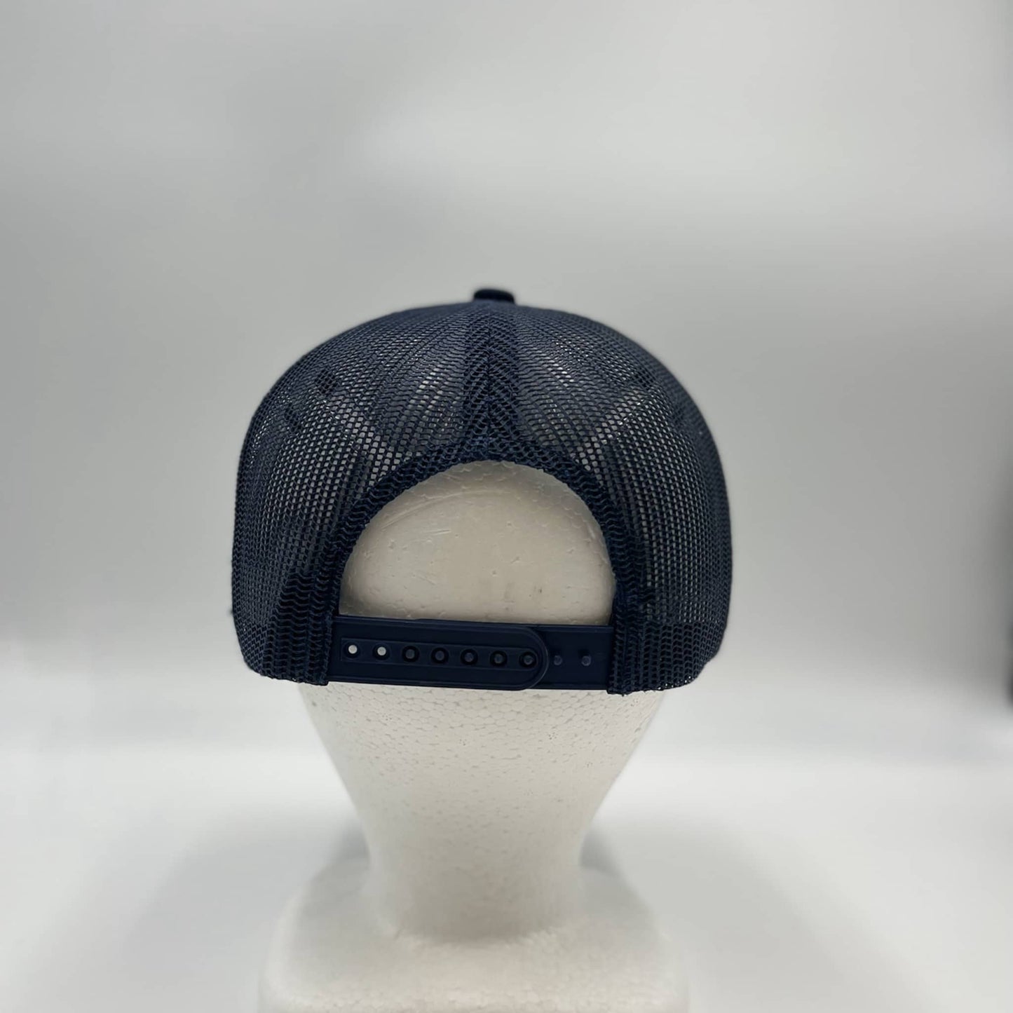 Alpha Omega Cap Plain Flat 6P Mesh Trucker White Face and Navy Blue Lid and Navy Blue Mesh 12-pck CF6M2T1 Cap Hat