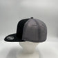Plain Flat 6P Mesh Trucker Black and Gray Mesh 12-pck CF6M1858 Cap Hat