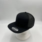 Plain Flat 6P Mesh Trucker Black and Black Mesh 12-pck CF6M1859 Cap Hat