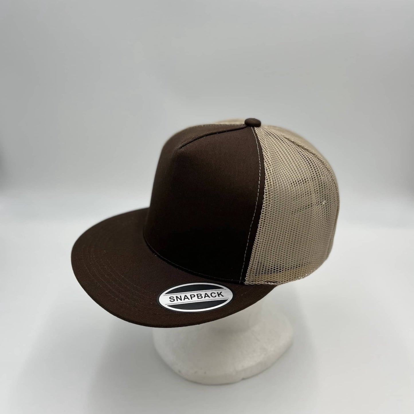 Alpha Omega Cap Plain Flat 5P Mesh Trucker Brown and Tan Mesh 12-pck CF5M1213 Cap Hat