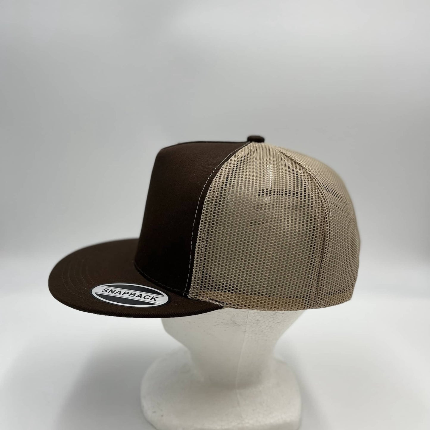 Plain Flat 5P Mesh Trucker Brown and Tan Mesh 12-pck CF5M1213 Cap Hat