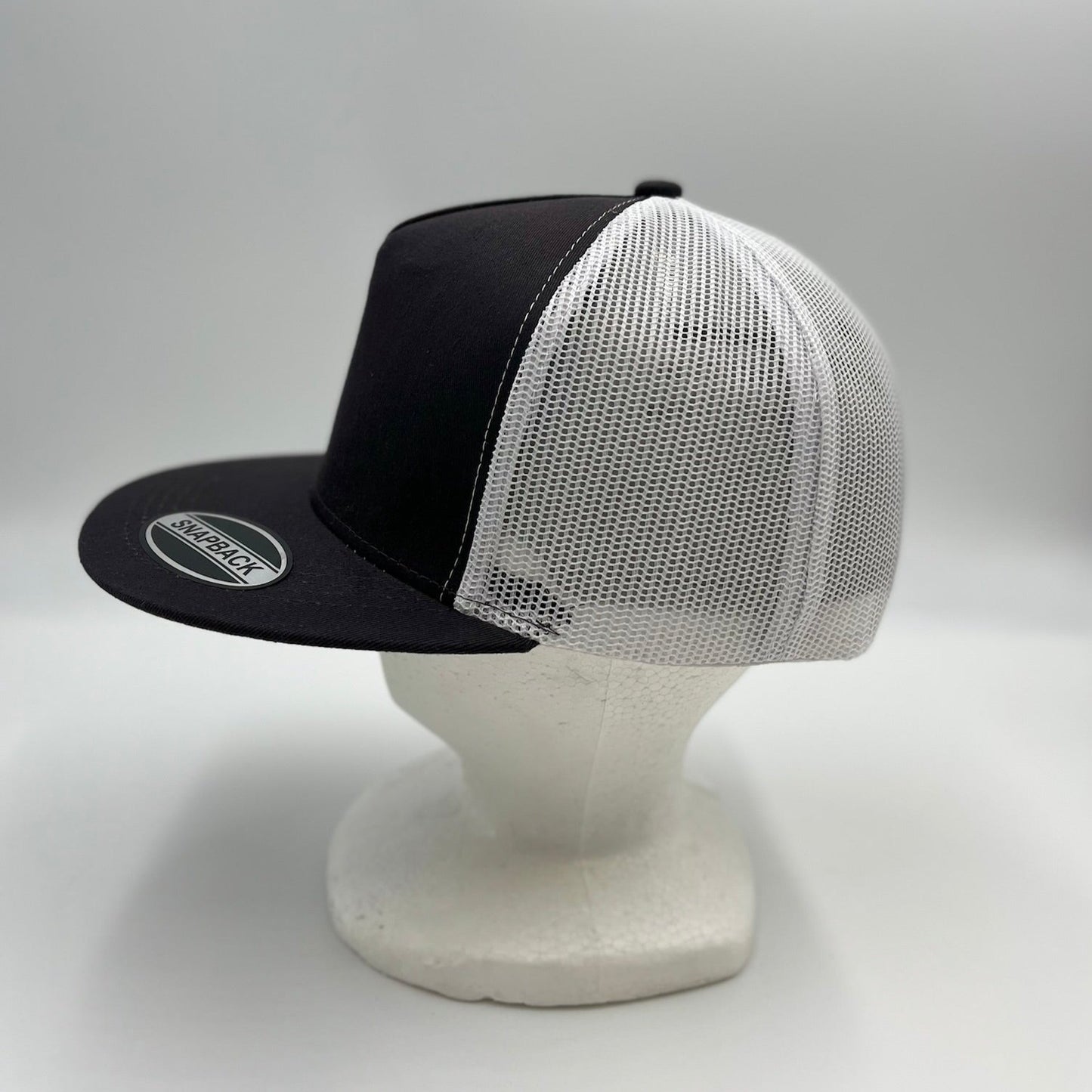 Plain Flat 5P Mesh Trucker Dark Gray and White Mesh 12-pck CF5M1214 Cap Hat
