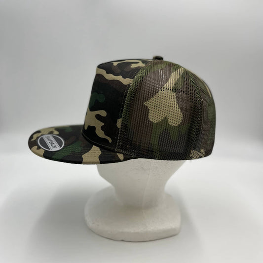 Plain Flat 5P Mesh Trucker Camo II and Camo Mesh 12-pck CF5M1224 Cap Hat