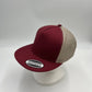 Plain Flat 5P Mesh Trucker Burgandy and Tan Mesh 12-pck CF5M1215 Cap Hat