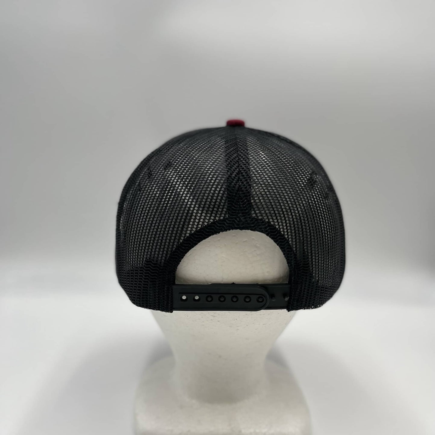 Plain Flat 5P Mesh Trucker Burgandy and Black Mesh 12-pck CF5M1212 Cap Hat