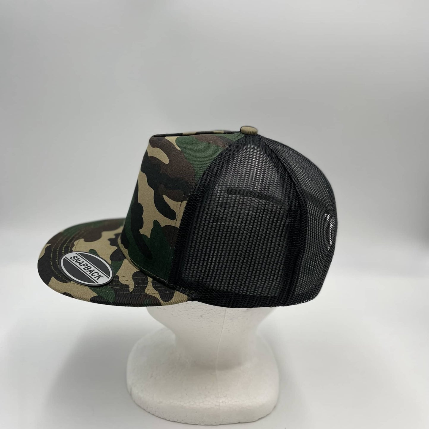 Plain Flat 5P Mesh Trucker Camo II and Black Mesh12-pck CF5M1223 Cap Hat