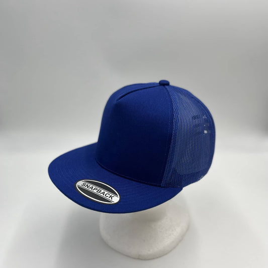 Plain Flat 5P Mesh Trucker Blue and Blue Mesh 12-pck CF5M1211 Cap Hat