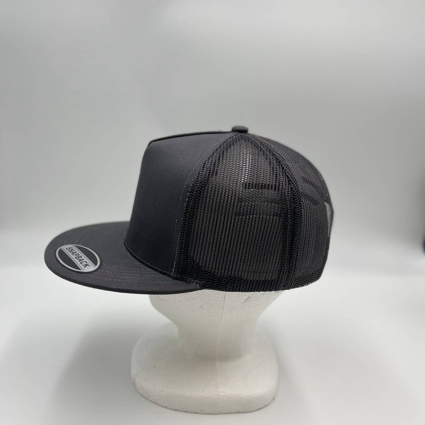 Plain Flat 5P Mesh Trucker Dark Gray 12-pck CF5M1208 Cap Hat