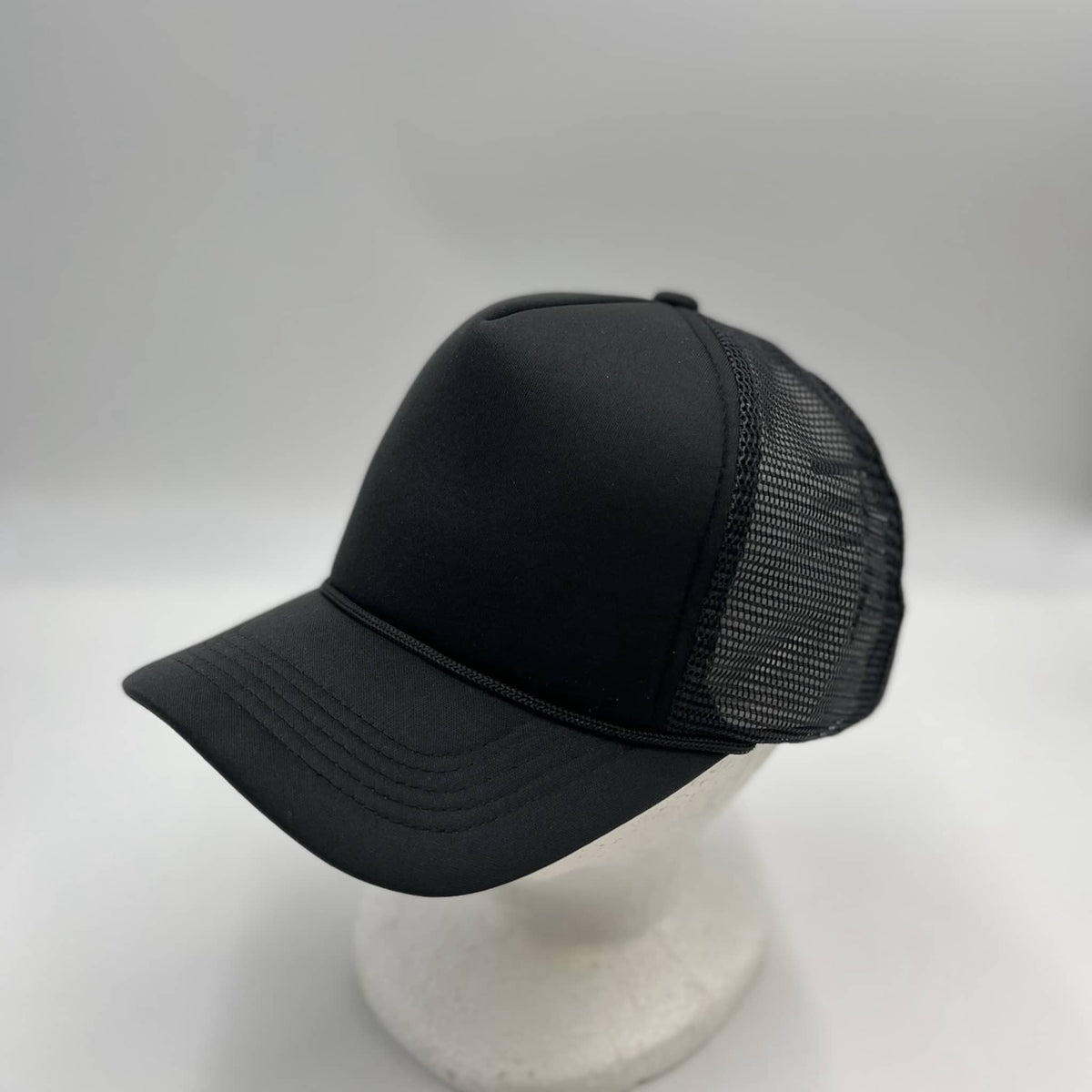 Plain Sponge Trucker Black 12-pck STM15 Cap Hat