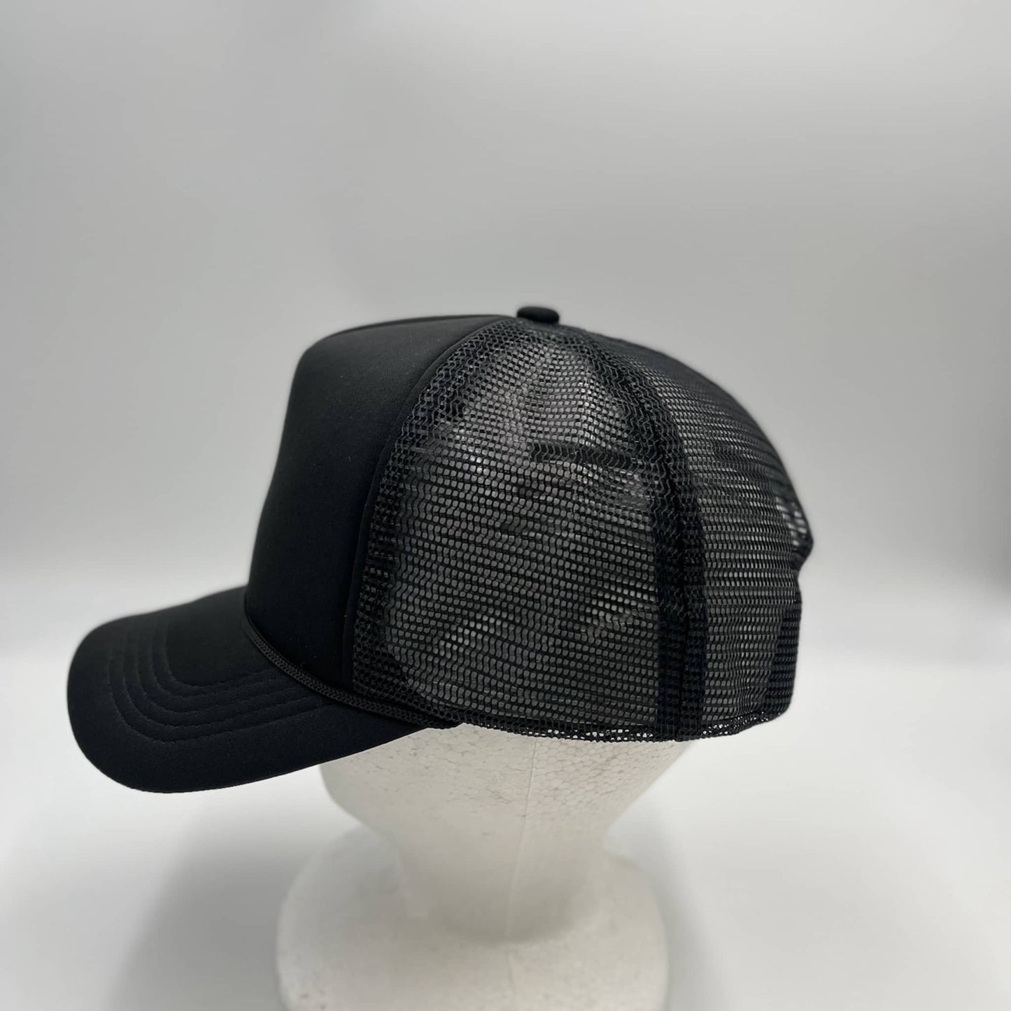 Plain Sponge Trucker Black 12-pck STM15 Cap Hat