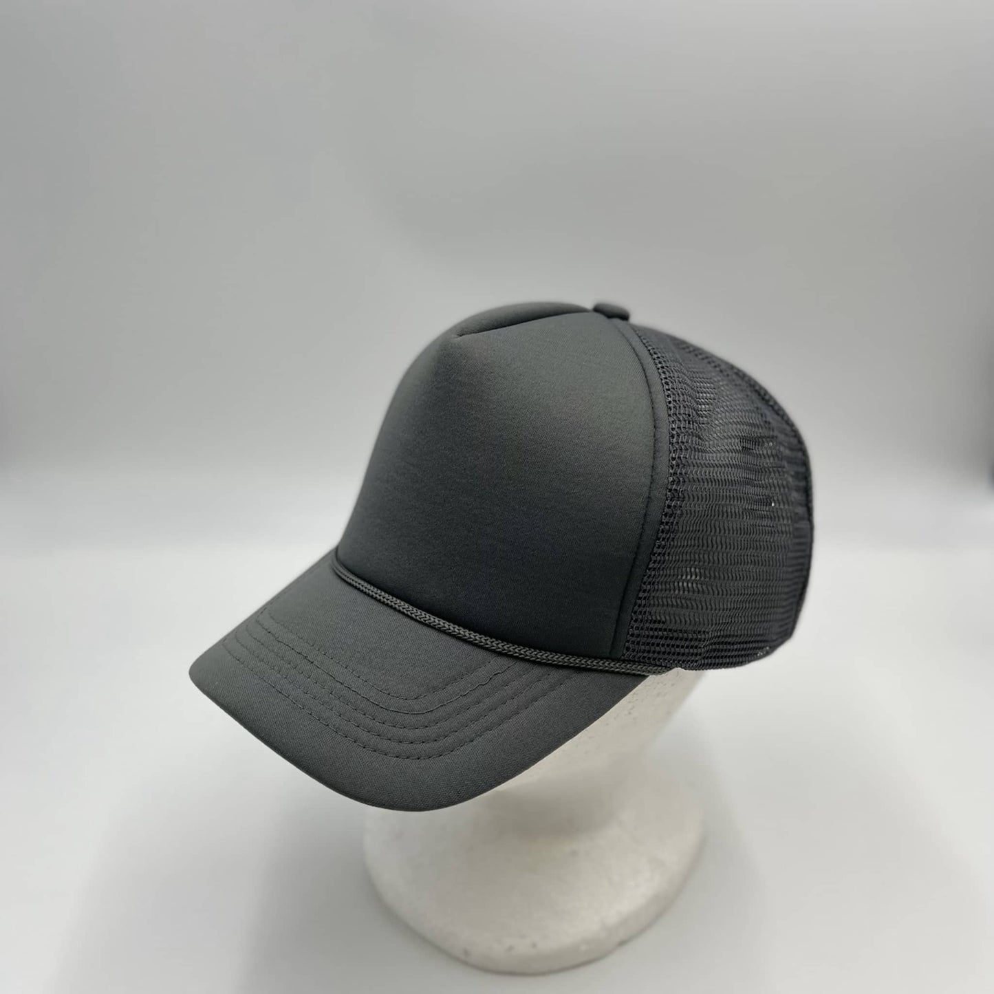 Alpha Omega Cap Plain Sponge Trucker Gray and Black Mesh 12-pck STM20 Cap Hat