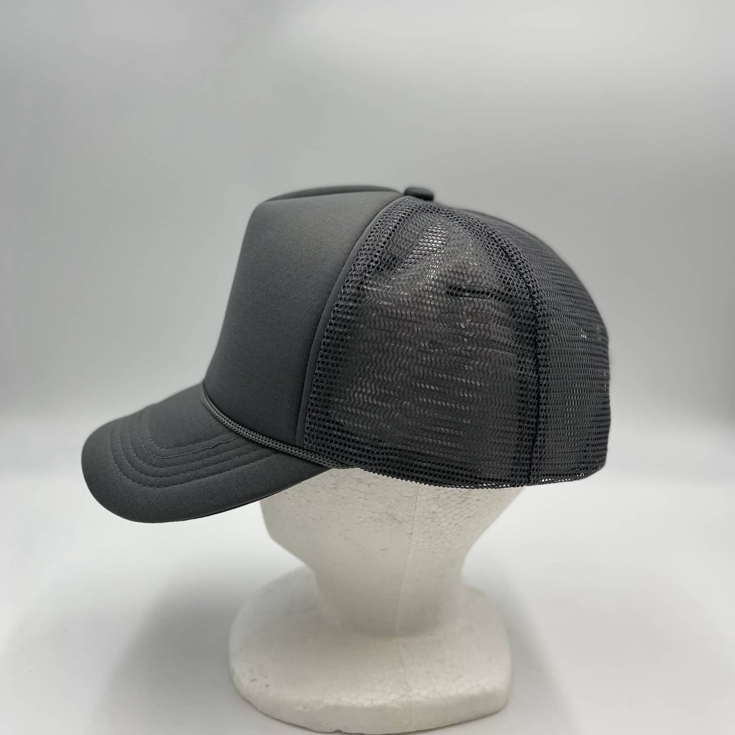 Alpha Omega Cap Plain Sponge Trucker Gray and Black Mesh 12-pck STM20 Cap Hat