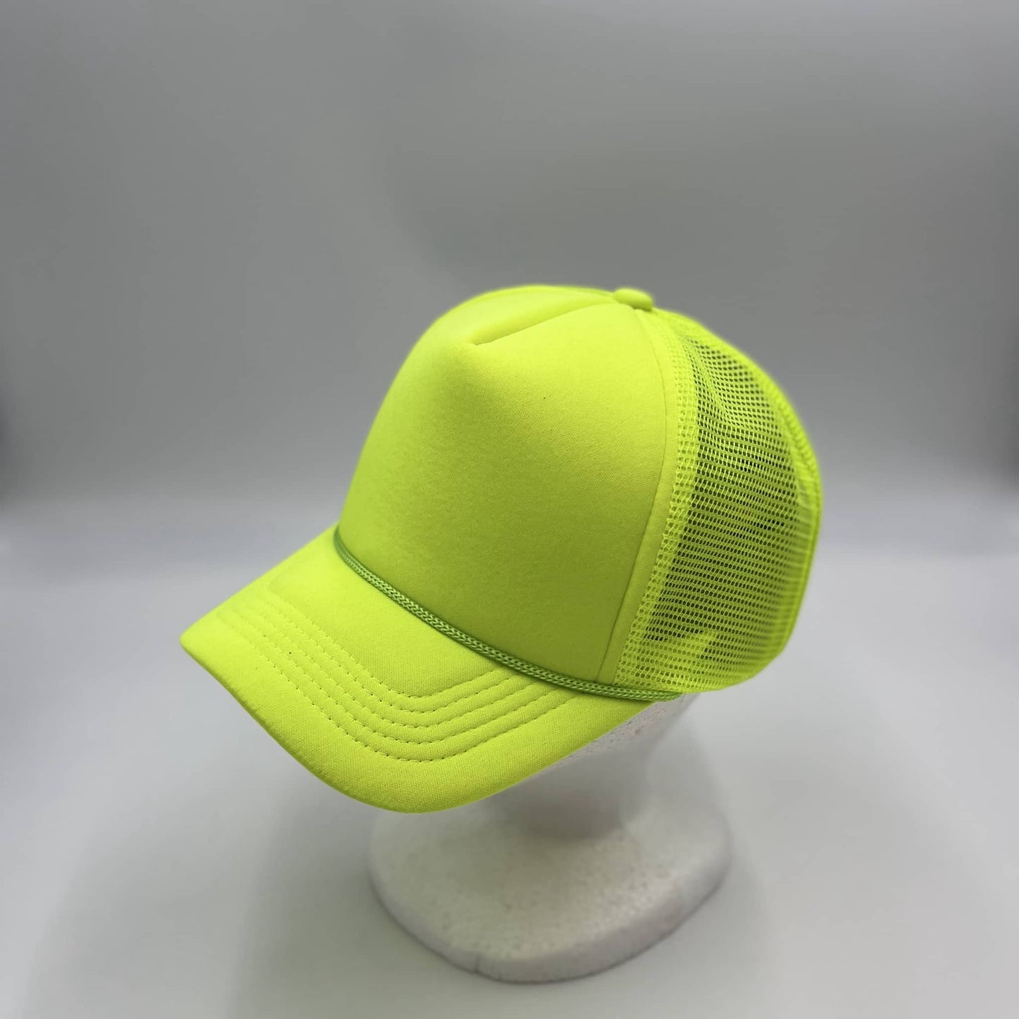 Alpha Omega Cap Plain Sponge Trucker Neon Yellow 12-pck STM18 Cap Hat