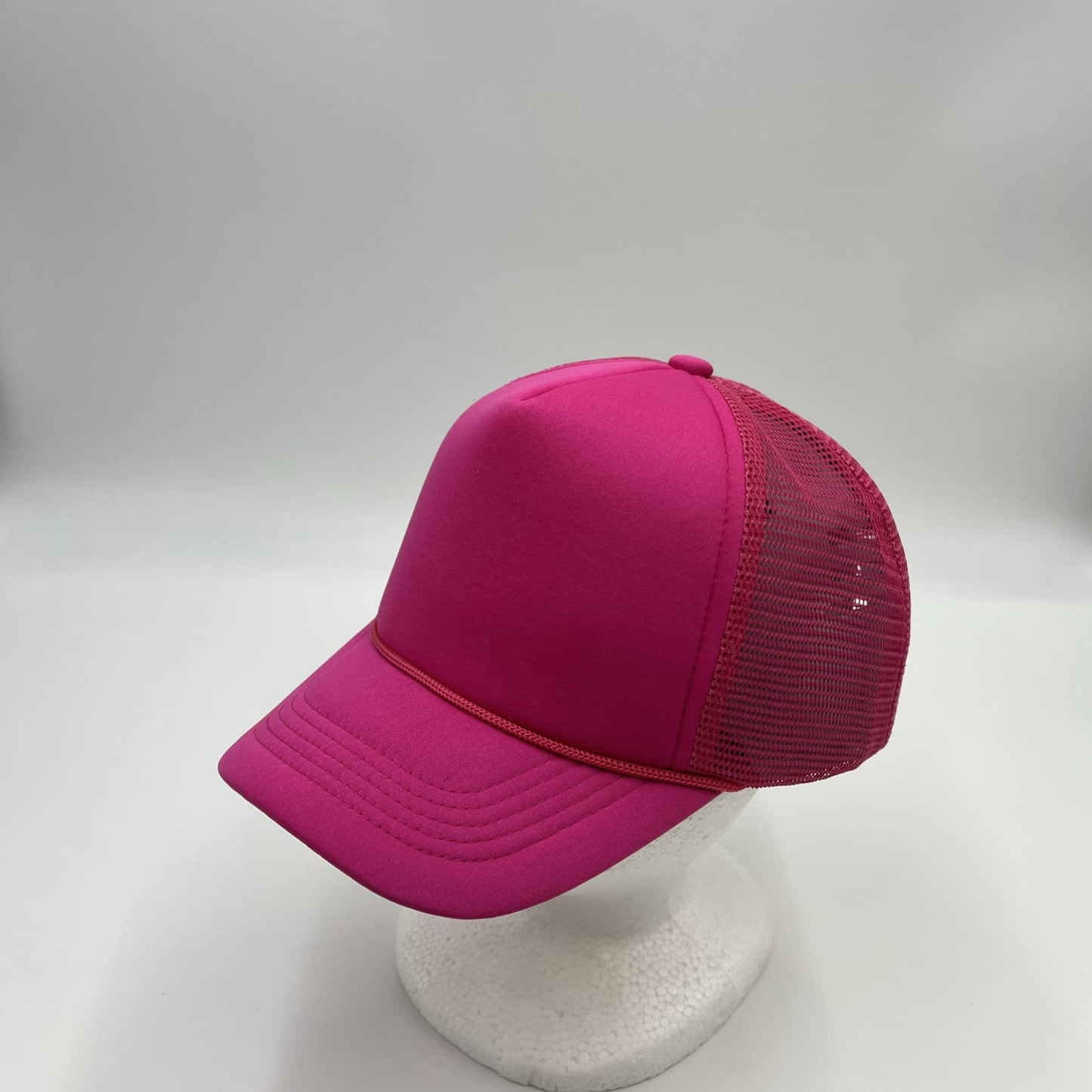 Plain Sponge Trucker Hot Pink 12-pck STM21 Cap Hat